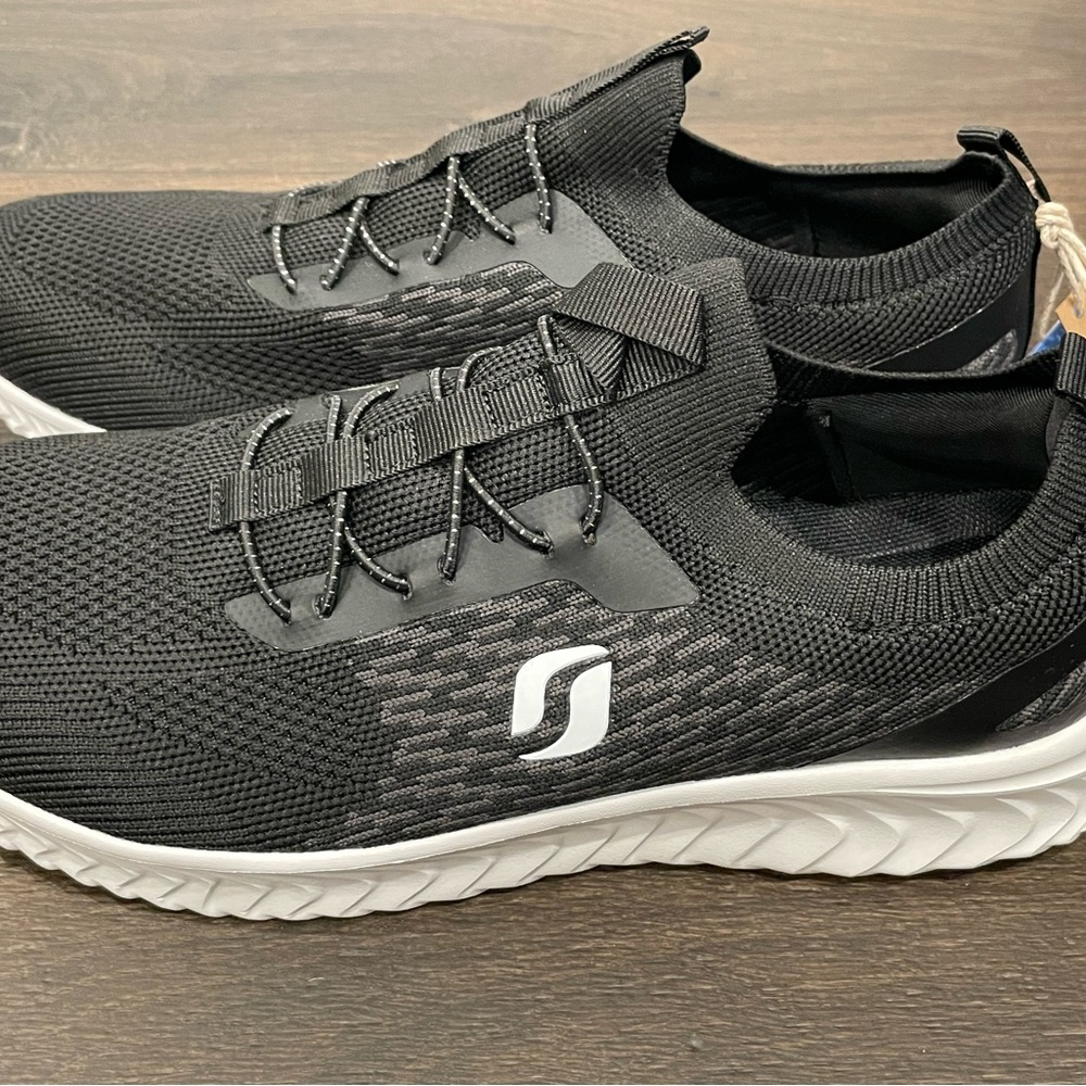 Black and White Slip-On Sneakers